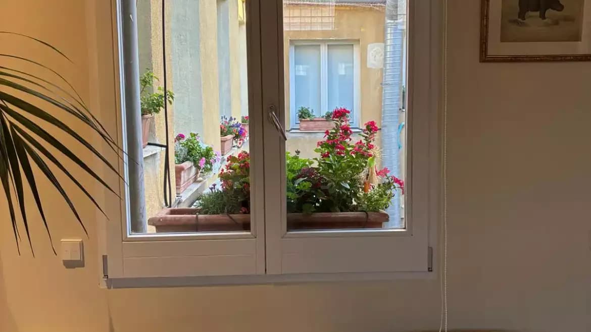 Window view over a Salamanca district street